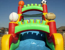 Slide exit on an inflatable obstacle course in Waco TX. Inflatable rentals central Texas, Party rentals Waco tx.